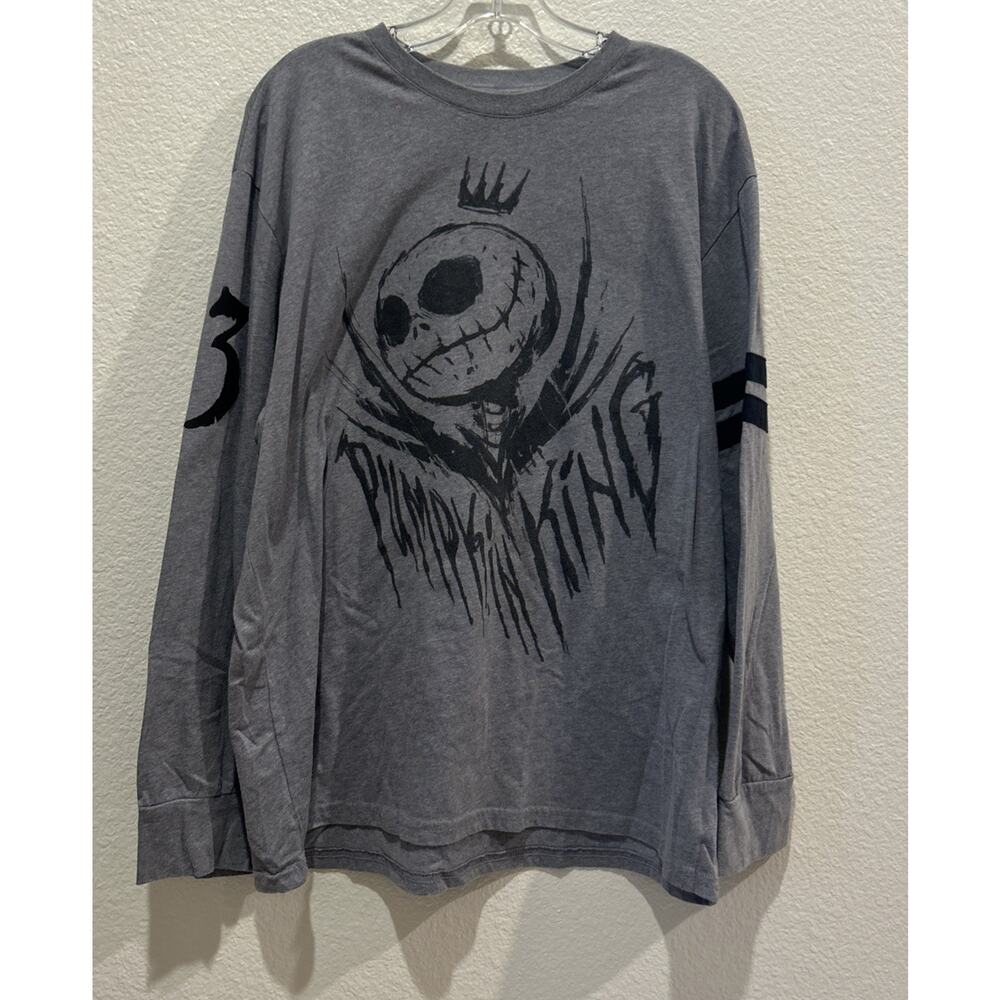 Disney Pumpkin King Men’s Gray, Long Sleeve Shirt, Size Large In Excellent Shape